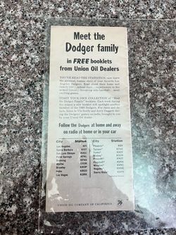 1960 Los Angeles Dodgers Press, Radio & Tv Guide