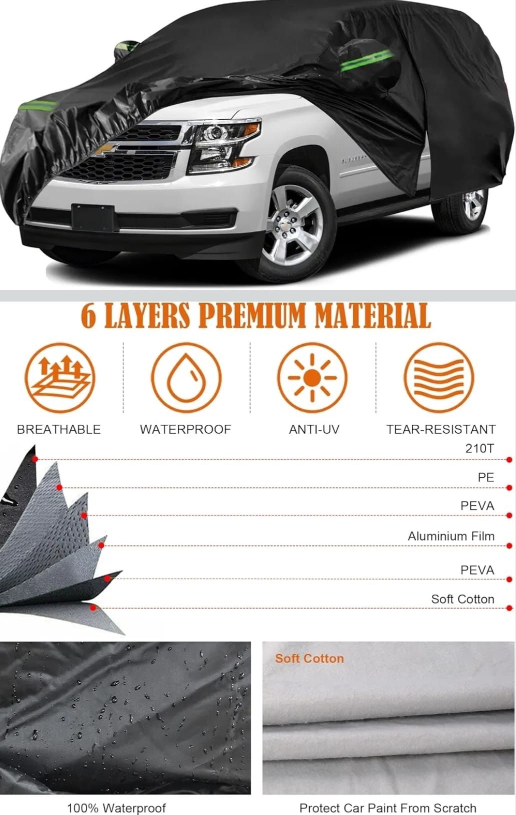 All-Weather Car Cover for Chevy Suburban / Tahoe / GMC Yukon / Cadillac Escalade (2007–2025)