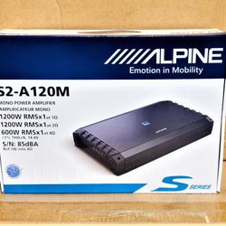 Alpine S Series Car Power Amplifier 2400 Watts Monoblock Subwoofer Amp S2-A120M 🚨 Payment Options Available 🚨 No Credit Needed 🚨 