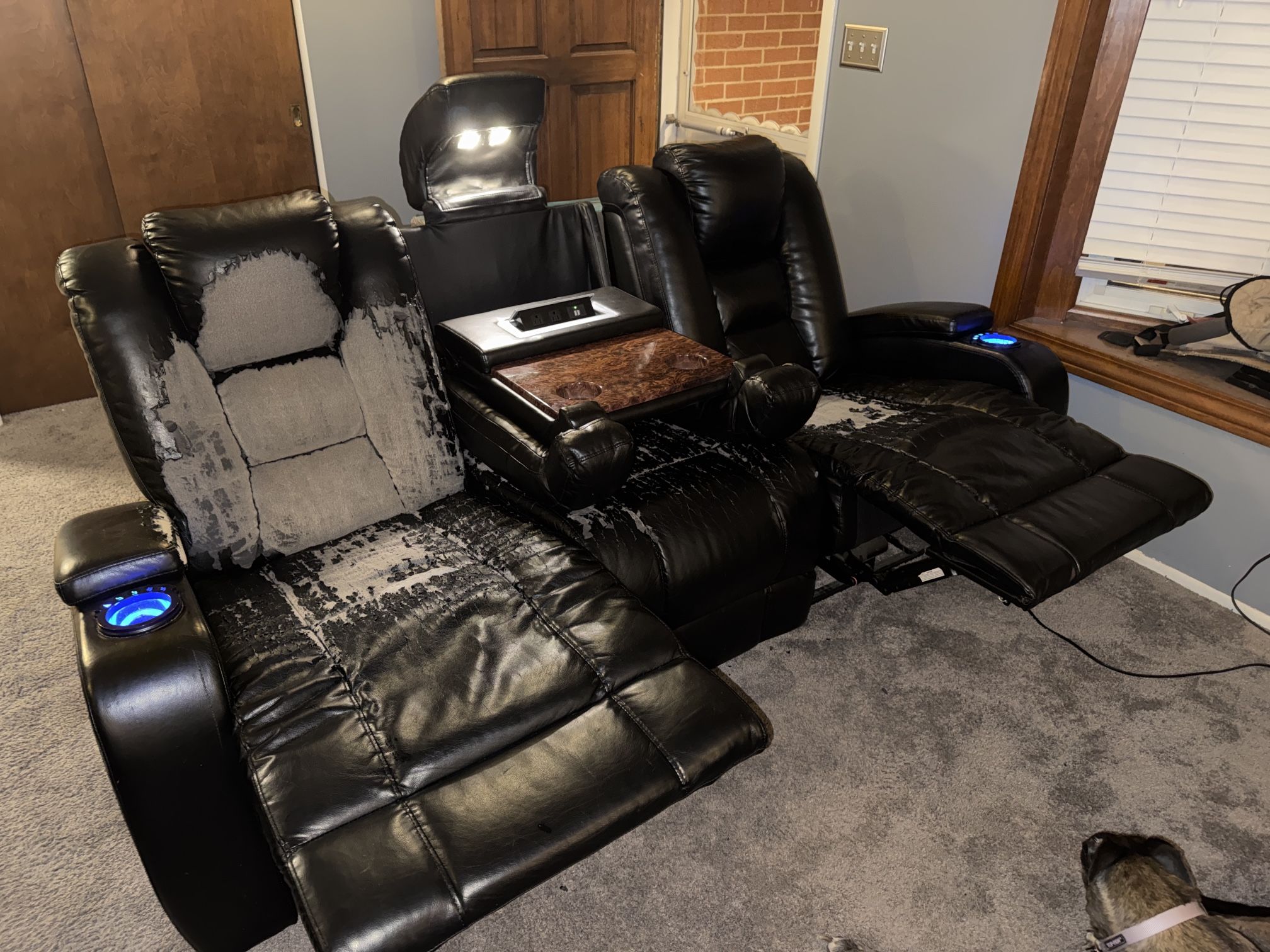 Free Power Reclining Couch With USB and Power Outlets