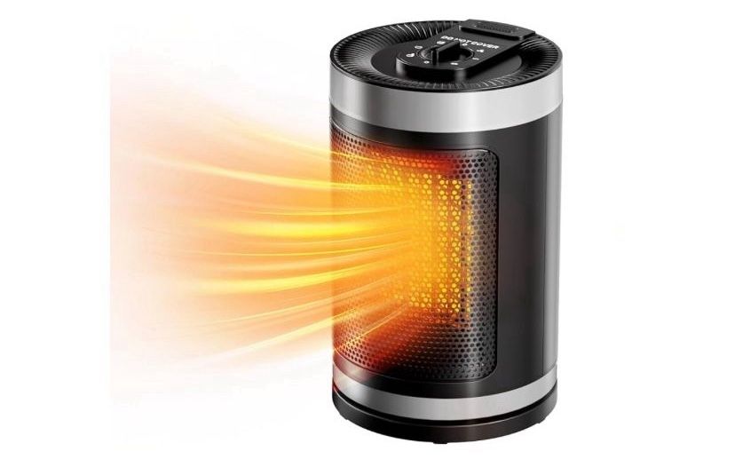 Space Heater, Portable Electric Heater with Knob Control, 2 Heat Settings, Overheat and Tilt Protection, 1500W PTC Fast Safety Heat for Home, Office, 