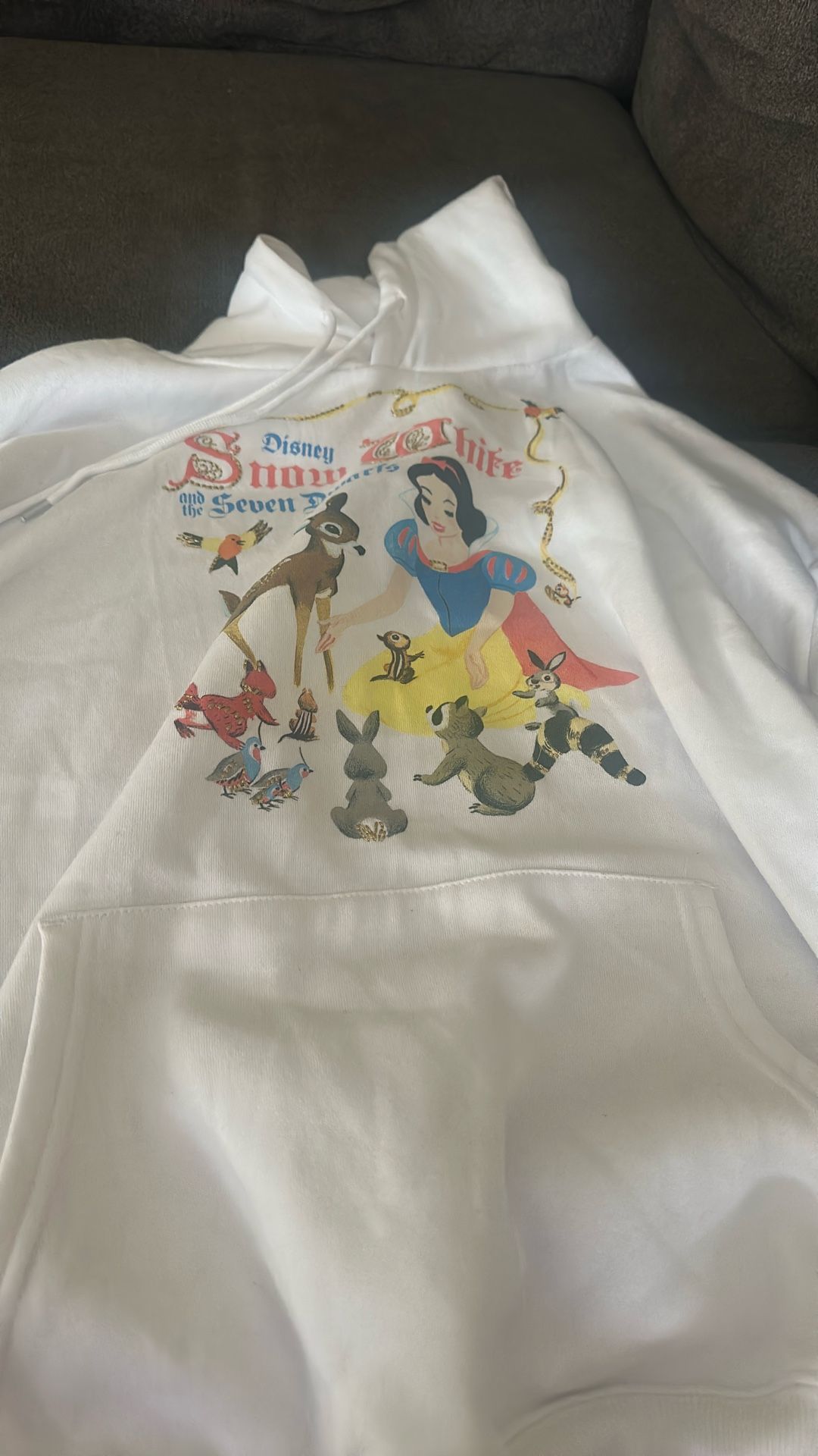 a large snow white hoodie sweaterL