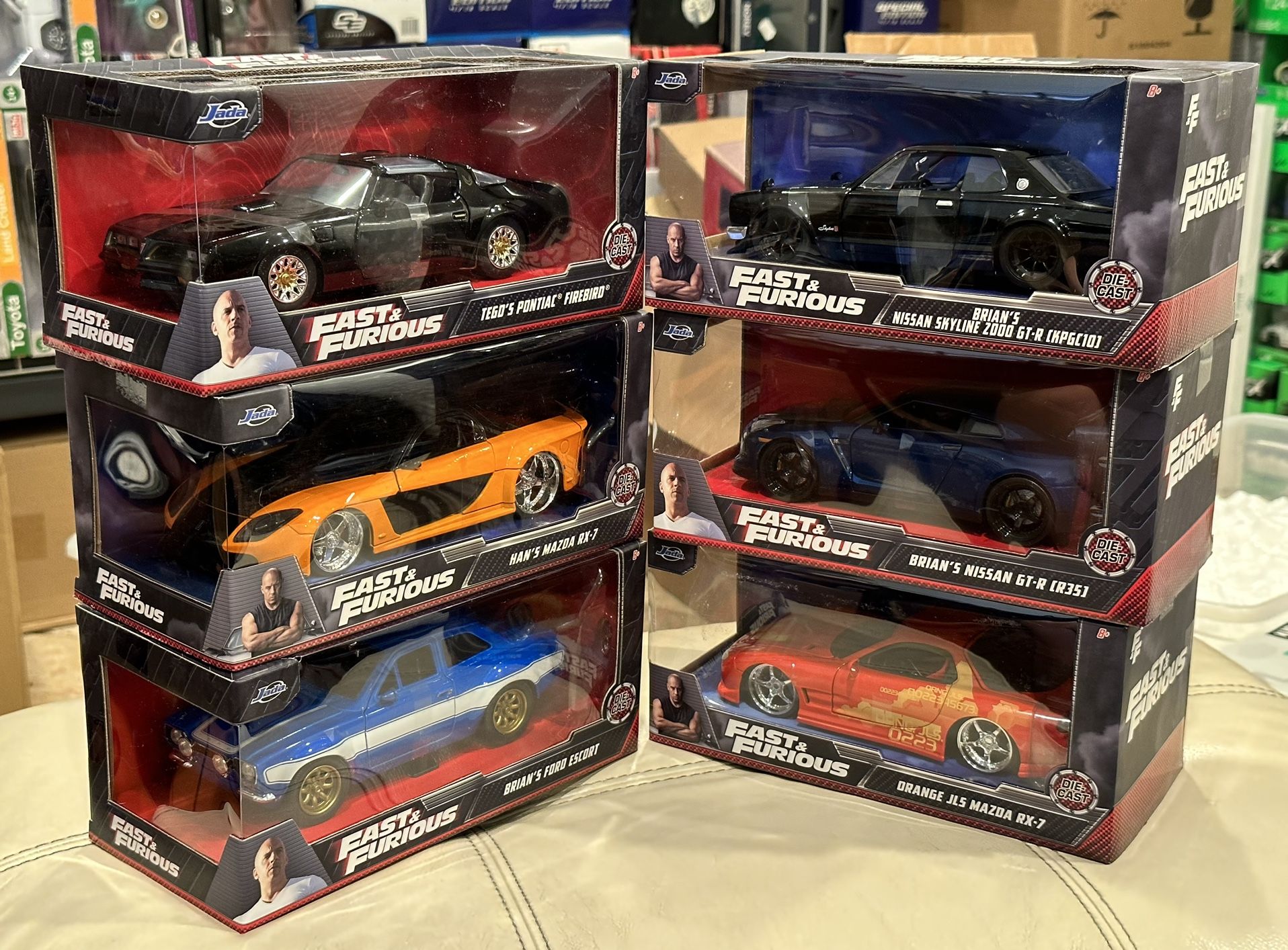 (6) New Jada 124 Scale Fast & Furious Diecast Model Set for Sale in