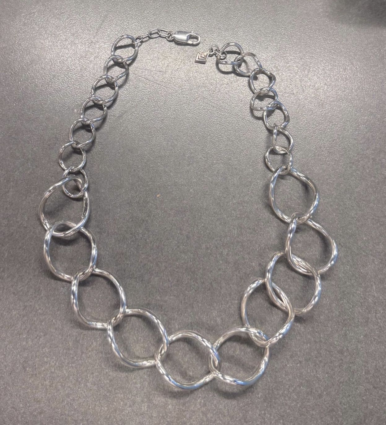 Silpada 18” retired, sterling sliver wave necklace.