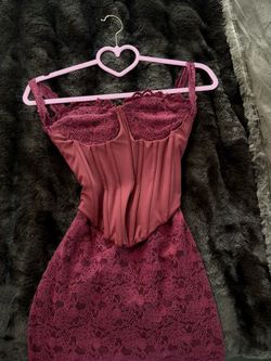 Fashionova mini dress burgundy (small)