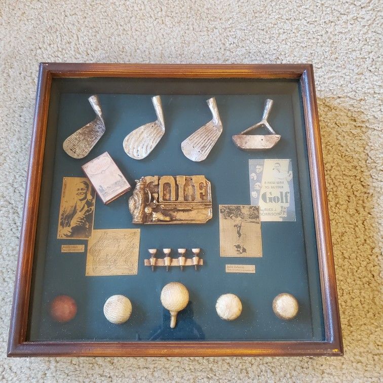 Vintage History Of Golf Collection Shadow Box
