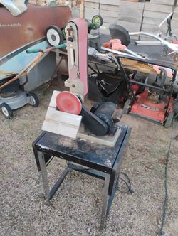 Nice Barly Used Bench Sander Sturdy Heavy Duty Ready To Use