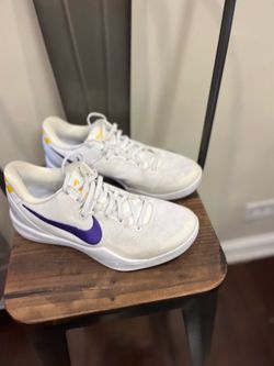 Size 9 - Nike Kobe VIII 8 Protro Lakers Home White Purple HF9550-100  pre owned