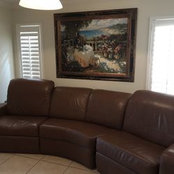 Brown Leather Sofa