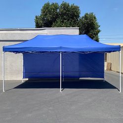 $205 (New in box) Heavy-duty canopy 10x20 ft with (2 sidewalls), ez popup shade outdoor gazebo, carry bag
