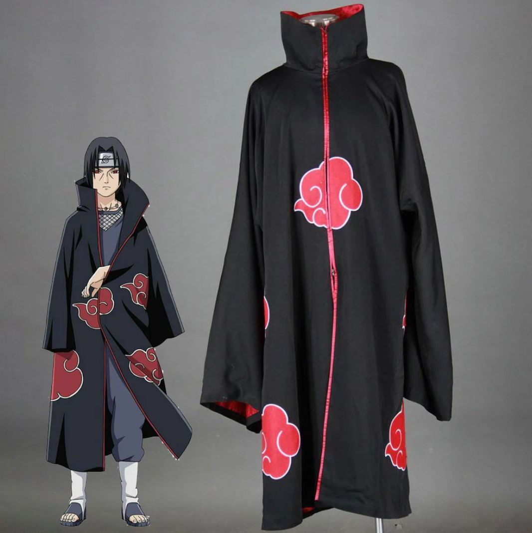 Naruto Akatsuki Uchiha Itachi Robe Cloak Coat Sz. Medium Cosplay