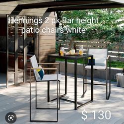 Brand New Hennings 2 Pk Bar Height Patio Chairs 