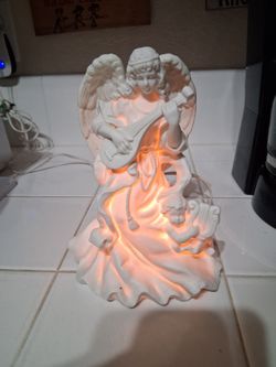 Vintage Porcelain Angel Night Light Lamp