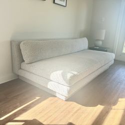 CB2 Armless  Boucle Sofa