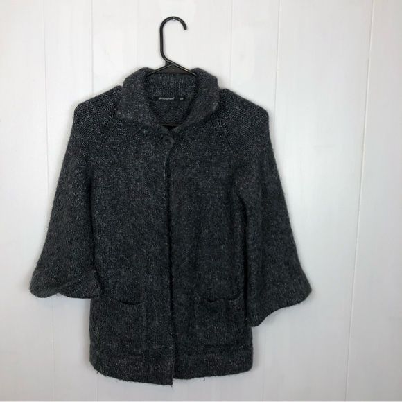 Atmosphere Mohair Blend Collared Single Button Cardigan Sz 8
