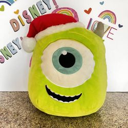 DISNEY MONSTERS INC MIKE WAZOWSKI LARGE 14 x 10 INCH CHRISTMAS SQUISHMALLOWS