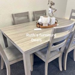 7/Pc Dining Table Table Set 