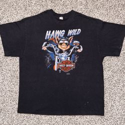 Vintage 1986 Harley Davidson 3D EMBLEM Hawg Wild Shirt RARE