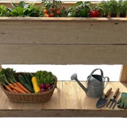 Cedar Planter With Lower Shelf