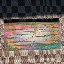 Vintage Original Lilly Pond Oil Pastel Painting 🖼️ 