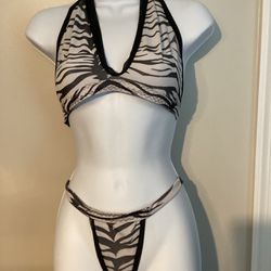 2 Piece Zebra Print Bikini Set 