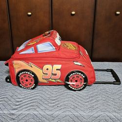 Disney Pixar Cars Lightning McQueen 95 Kids Rolling Luggage Suitcase 12"x 21"