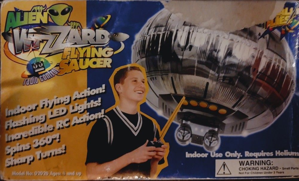 90s Toy Alien Wizard REAL Flying Saucer With Remote Control.