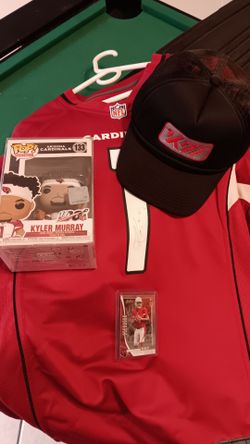 Az cardinals kyler murray autographed jersey, funko pop, nfl card and k1 hat
