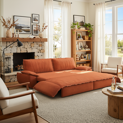 Alameda 73" Modern Corduroy Queen Pull-Out Sleeper Sofa Bed with Wide Armrests