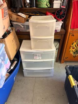 Plastic 3-Drawer Storage Units – Set of 2