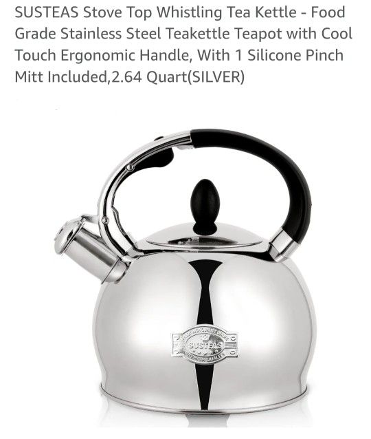 Susteas Stove Top Whistling Tea Kettle
