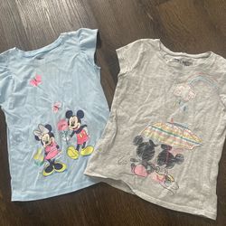 Lot Of 2 Girls Disnwy Minnie Mouse Shirts Size 5 By Jumping Beans #16