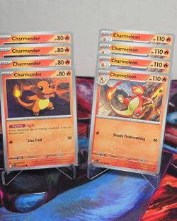 x4 Charmander 011/094 + x4 Charmeleon 012/094 - Evolution Line Playset