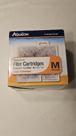 Aqueous QuietFlow Aquarium Power Filteration Replacement Filter Cartridges - 6 Cartridges - Medium