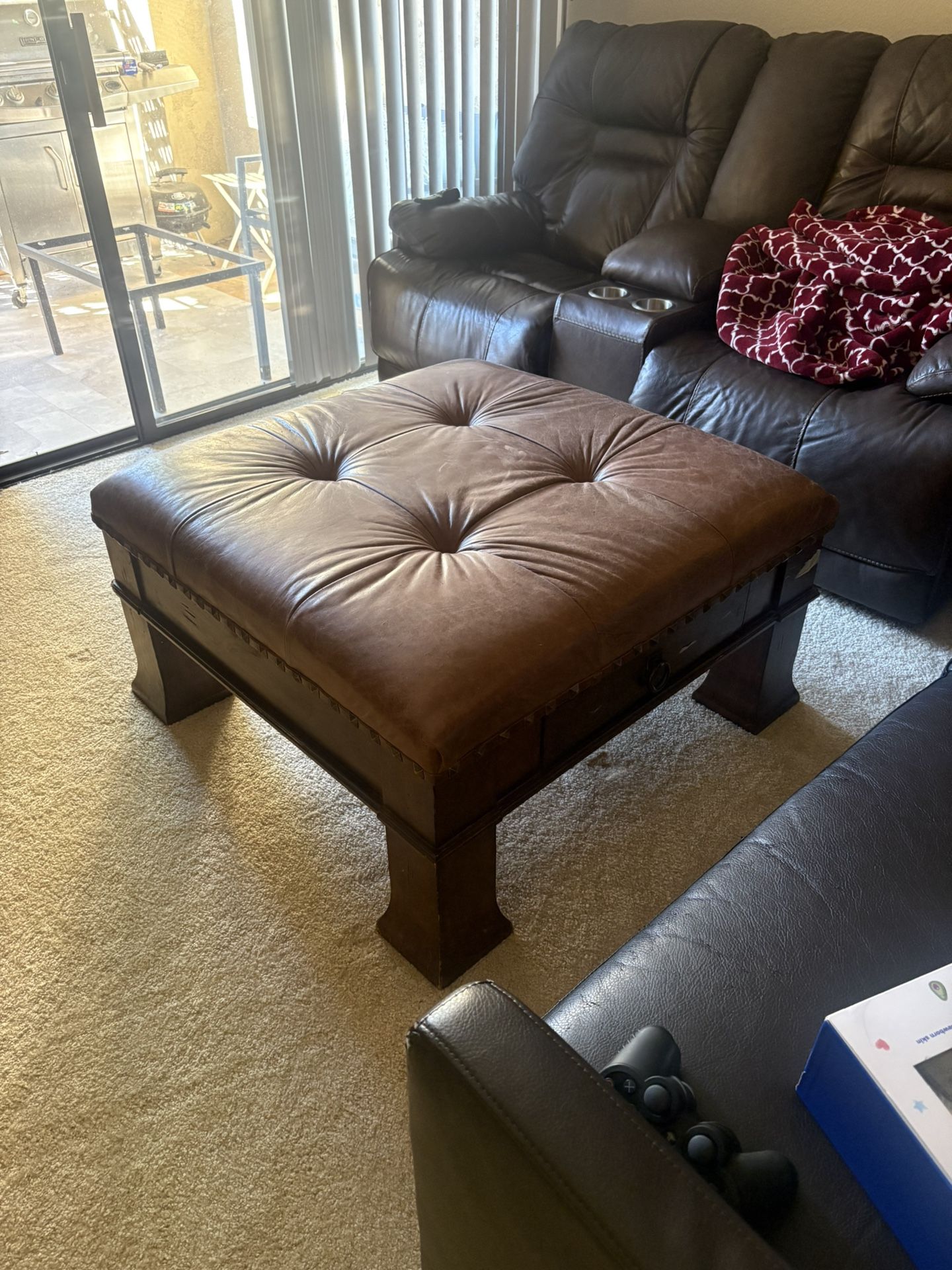 Leather Ottoman