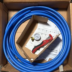 Orbit sprinkler blu-lock pipe leftover 25 ft with gauge and pipe cutters 