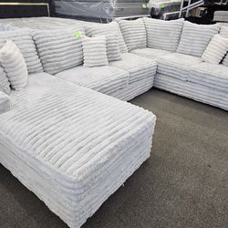 Sectional 3 PCS CORDUROY FABRIC $1749 FREE LOCAL DELIVERY