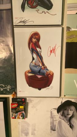 Pair of Signed J. Scott Campbell Art Prints