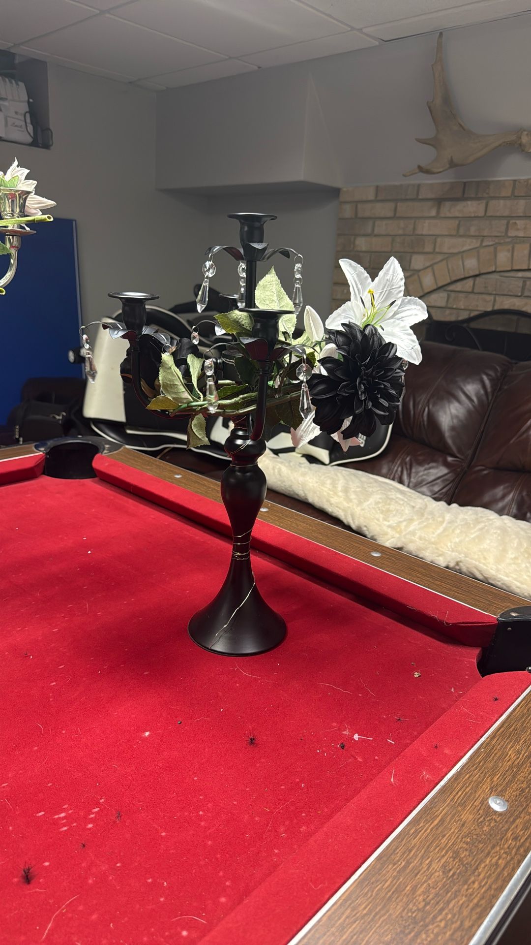 Candle Center Piece With Flower Arrangement