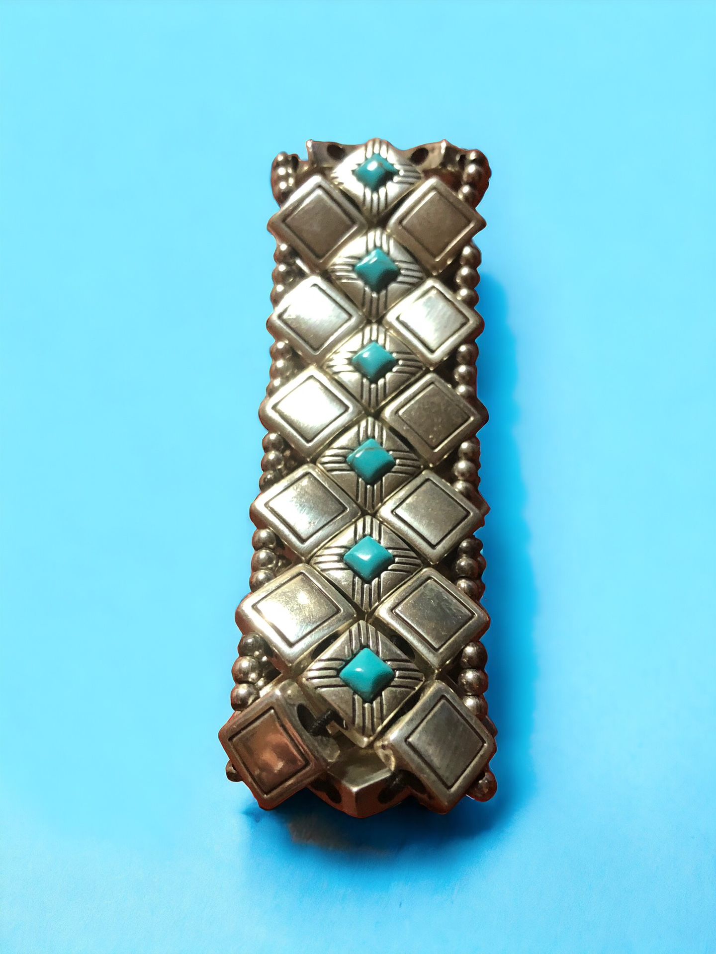 Brighton Stretch Bracelet 6” With Turquoise Stones. Never Worn