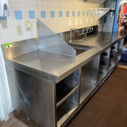 12 ft Commercial Stainless Steel Wait Station