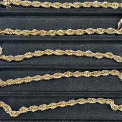 14k Gold over Stainless Rope Bracelets