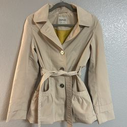 Woman’s Esprit brown beige lightweight waterproof short trench coat size medium