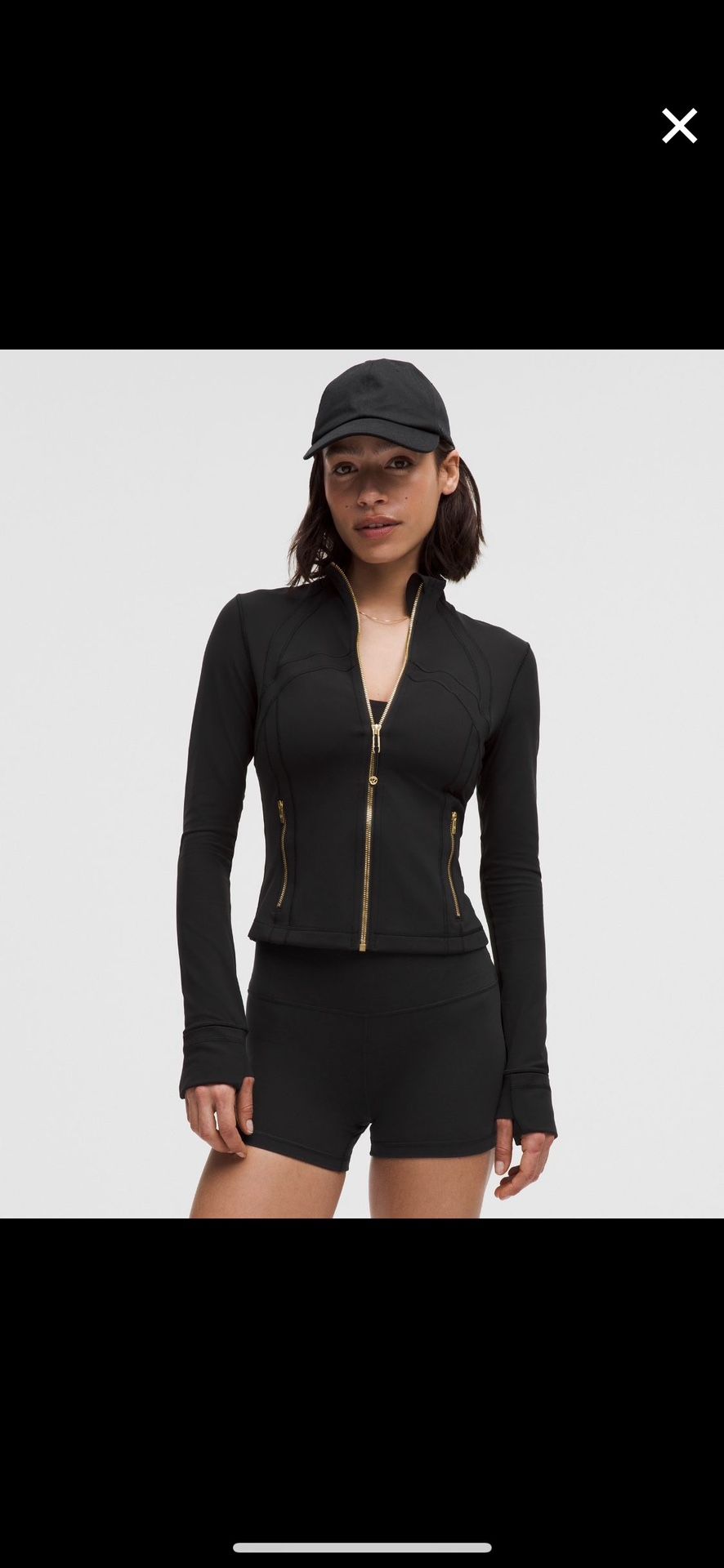 lululemon gold zipper jacket cropped