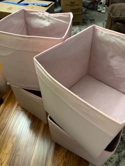 Pink storage cubes x4
