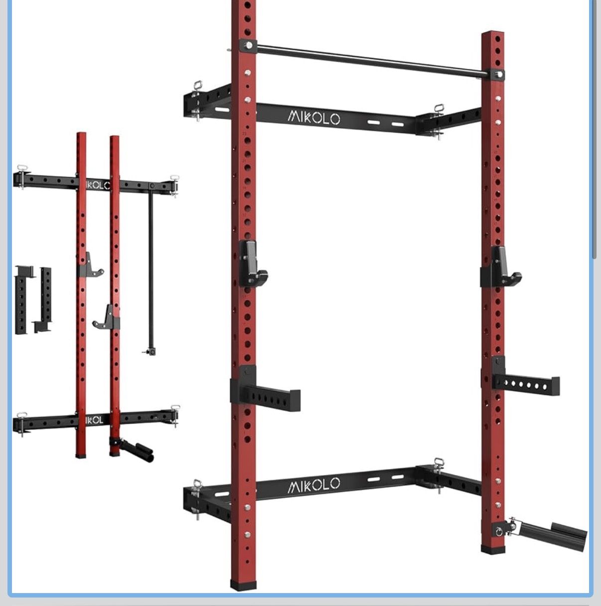 2” x 2” Folding Wall-Mounted Squat Rack – 1,000 lb Capacity – Like New!