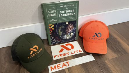 The MeatEater Outdoor Cookbook, First Lite Flex Field Belt & First Lite Trucker Hat
