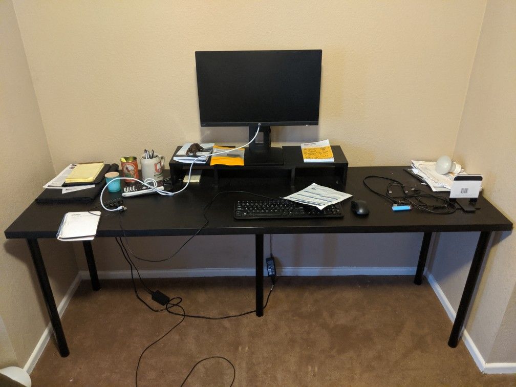 Black work desk