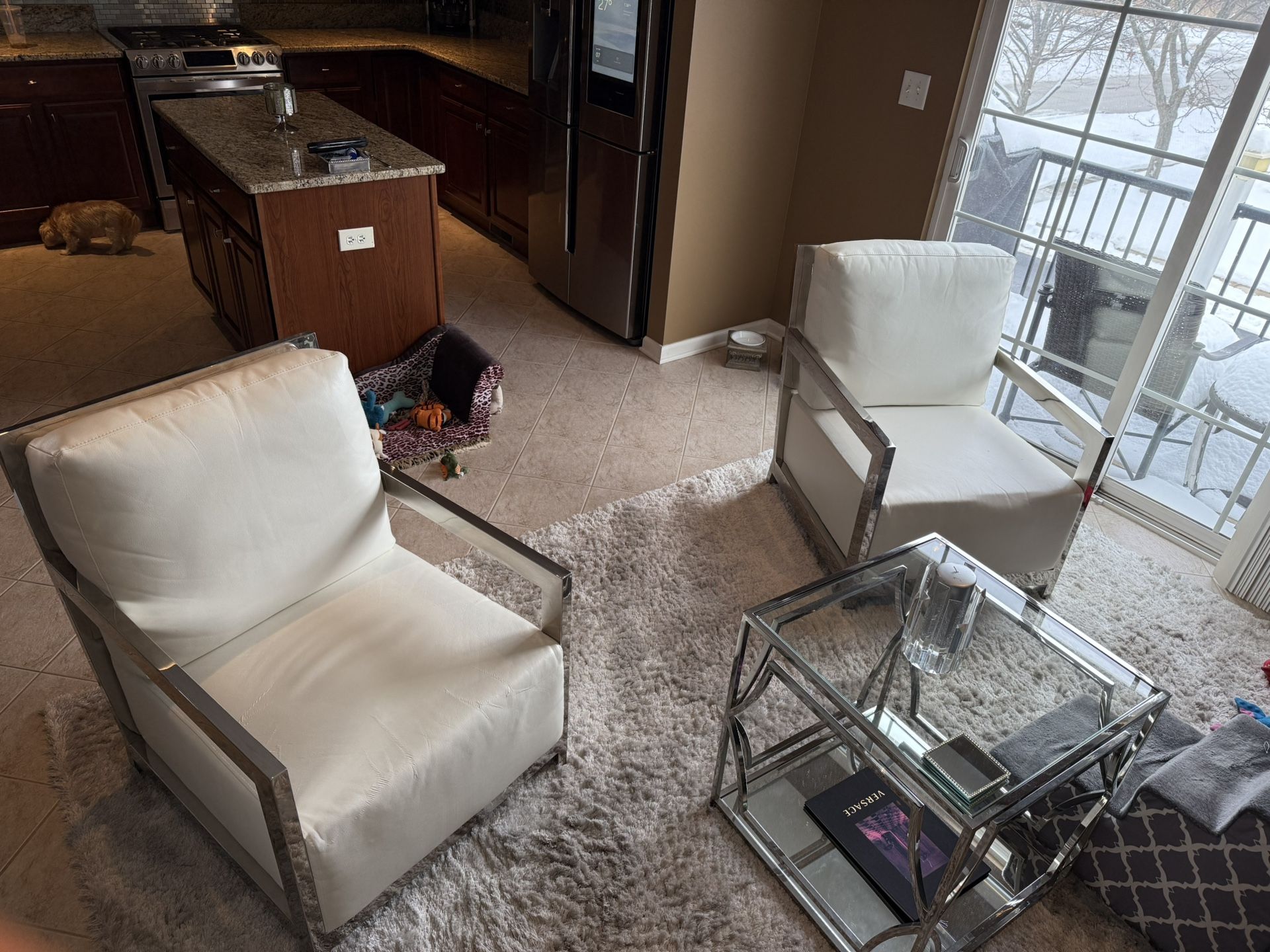 2 Leather Arm Chairs For Sale. 