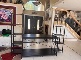 Heavy Duty Metal Stand with charging outlet and LED lights